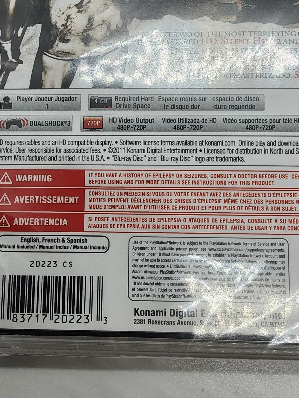 Silent Hill HD Collection for PS3 New Sealed